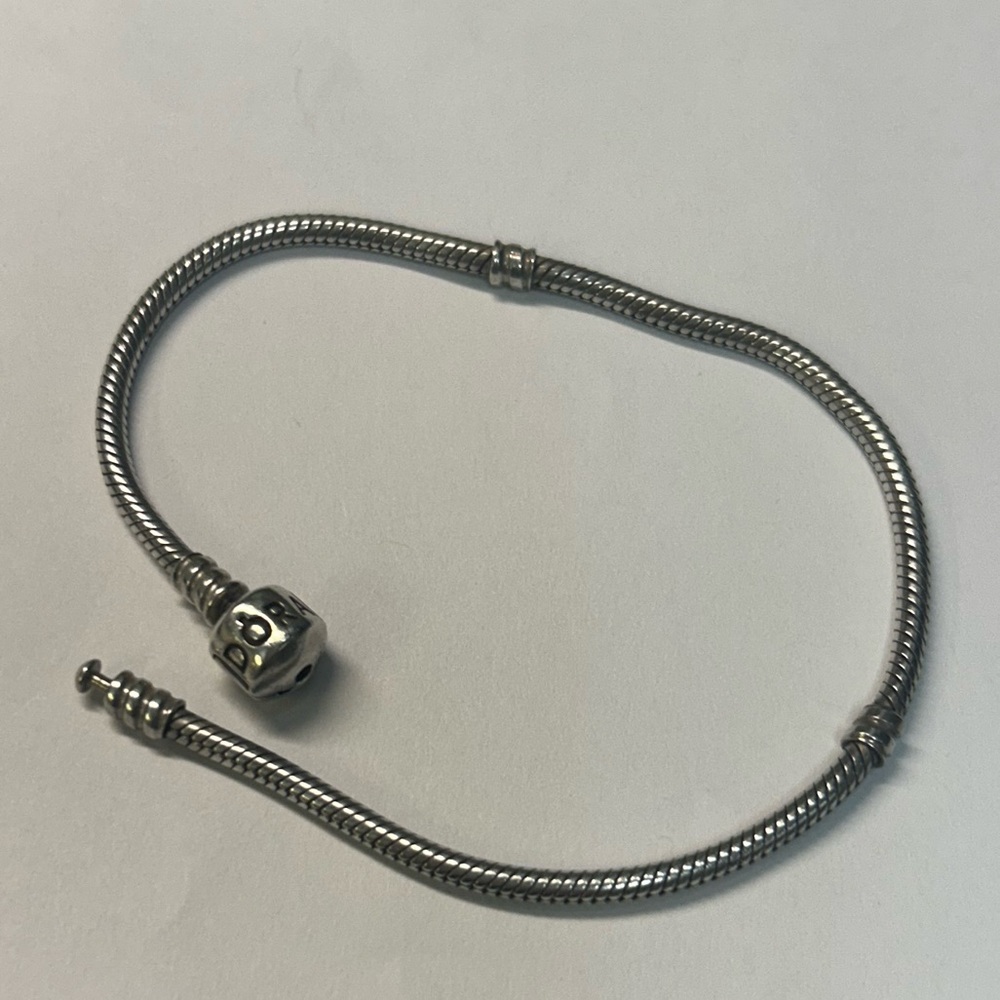 Pandora sterling Silver Snake Chain ankle Bracelet  9” - Picture 3 of 10